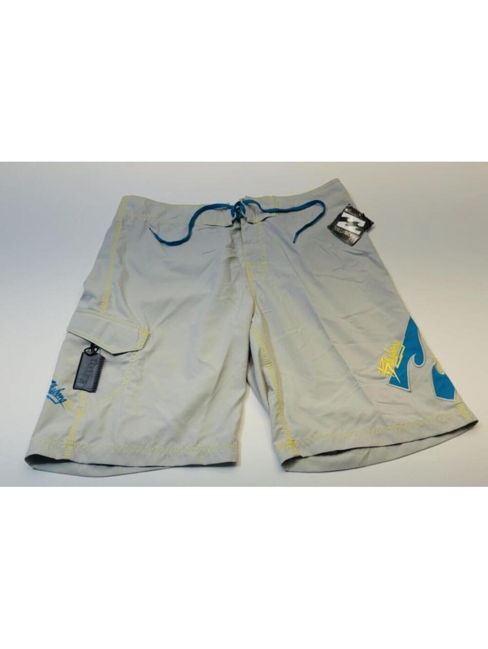Billabong Men's Board Shorts Size 36 Gray Blue Yellow Swim Trunks 9973